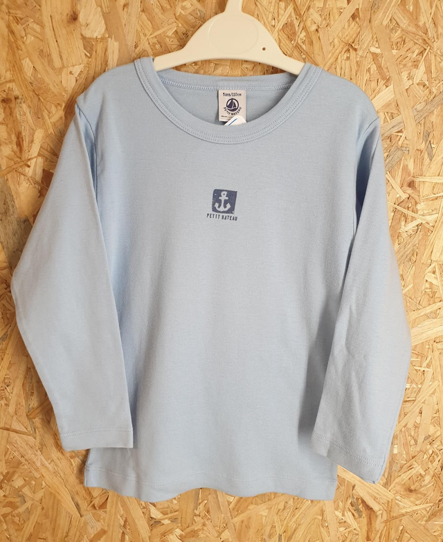 Tee-shirt Manches Longues Petit Bateau Bleu Ciel 5 ans