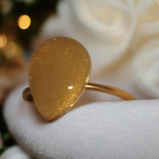 Bague goutte doré 
