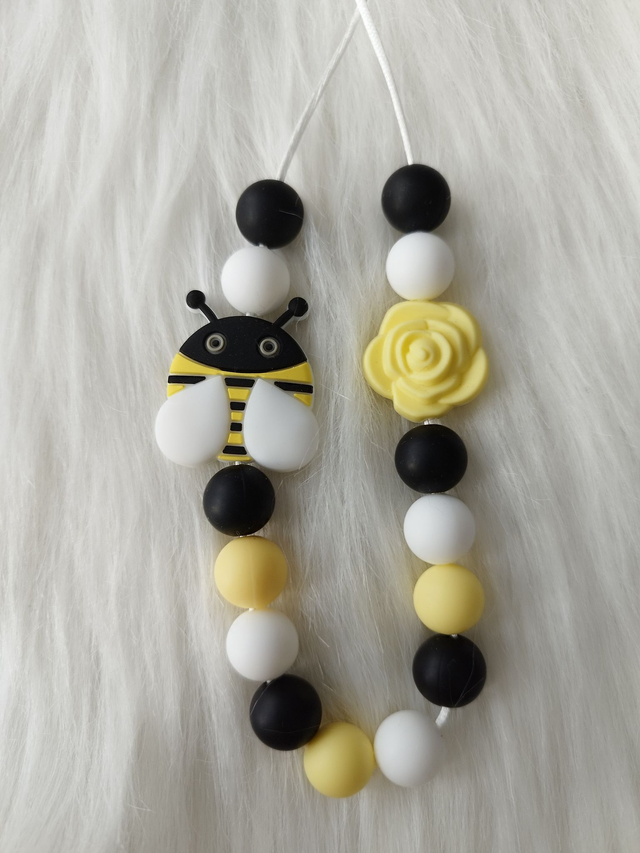 Collier Bee - collier à macher Abeille en perles 