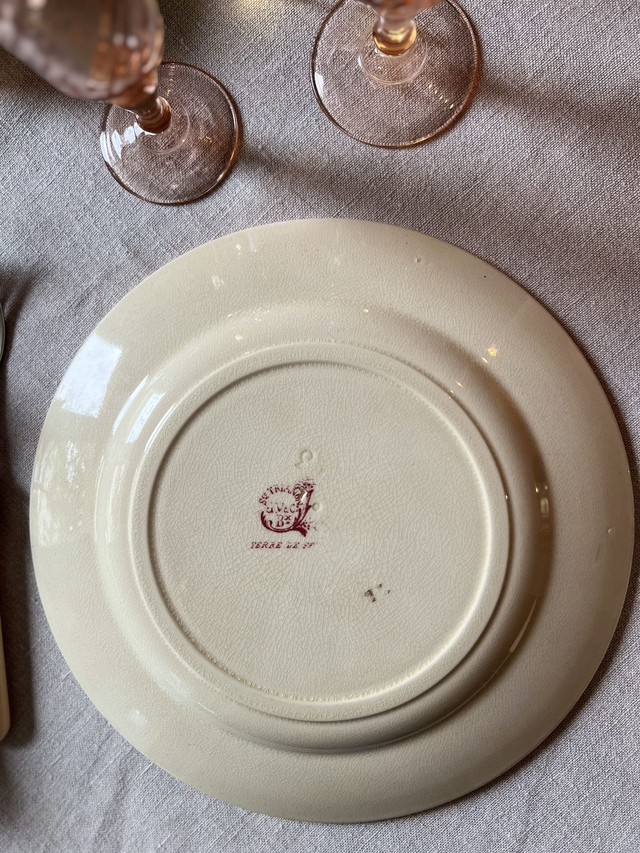 TRIANON - Duo d'assiettes plates modèle Trianon de la manufacture Jules Vieillard - Terre de Fer