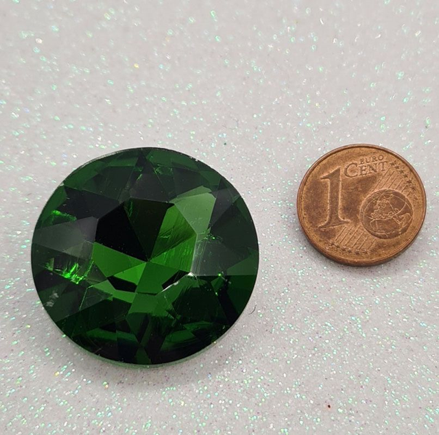 Fancy Chaton, Emerald Green, 27mm