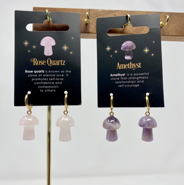Amethyst-Pilz-Ohrringe