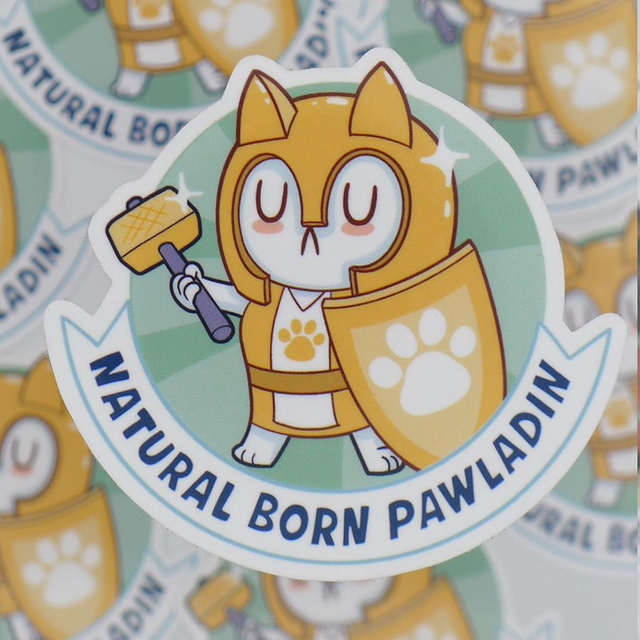 Single Sticker - Dungeon Kitten Classes - PAWladin - ca. 7x7 cm   