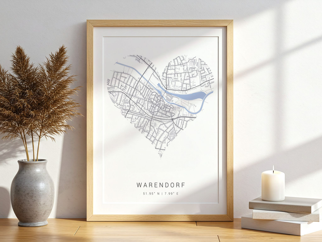 Warendorf Herz Stadtkarte | Druck | Poster