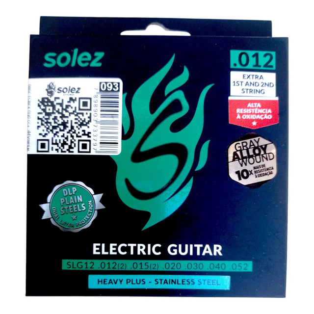 093 - Encordoamento Cordas de Guitarra 012 Solez SLG12 Cód 093