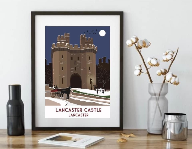 Lancaster Castle Snowy Winter Scene. Limited Edition Lancaster Art Print