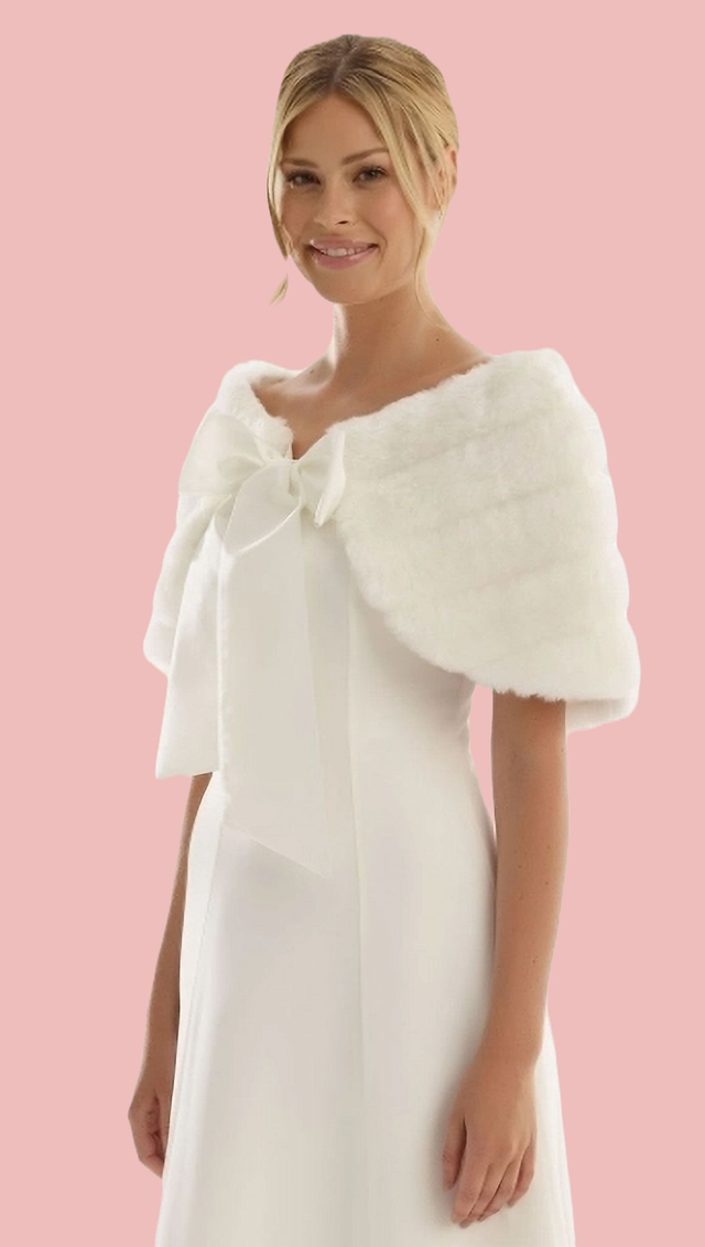 Cape fausse fourrure à nœud