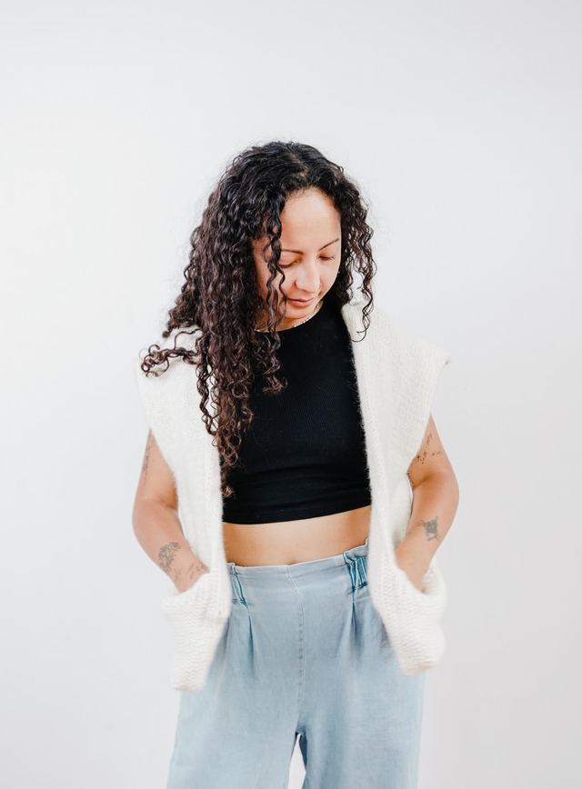 Alpaca Weste CHALECO - creme weiß