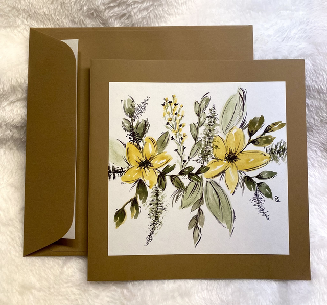 Doppelkarte quadratisch - Gelber Lichtblick