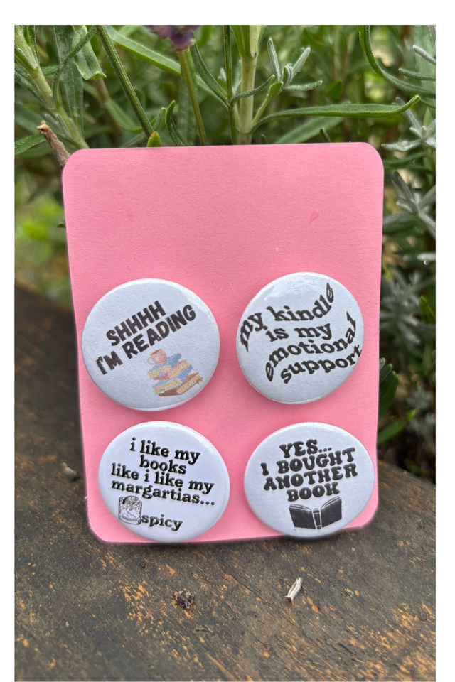 Random Reading Mix - 25mm Button Badges x 4