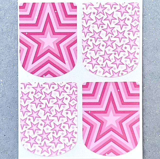Pink Stars Stickers (Set of 4)
