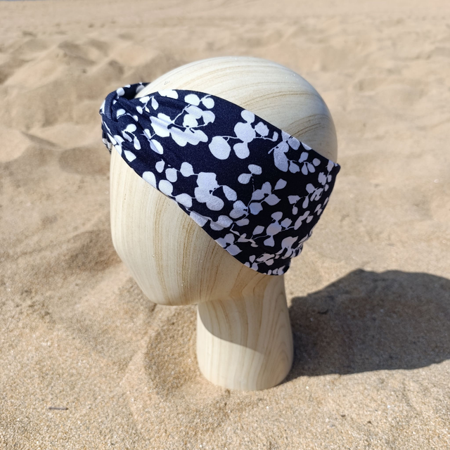 Bandeau - marine fleurs banches