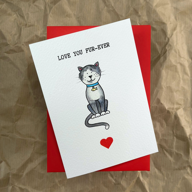 Love you fur-ever - Cat Greeting Card