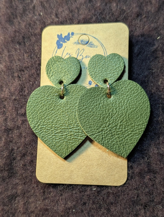 Boucles d'oreilles Louise kaki lo027