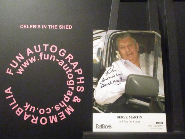 Derek Martin (Charlie Slater) Authentic Autographed EastEnders 6x4 Cast Card (Personalised To Ian)