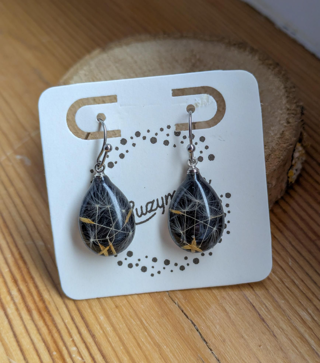 Pendientes de resina de diente león