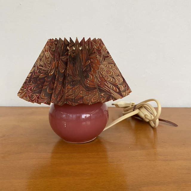 lampe mini en porcelaine framboise