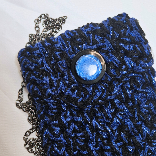 Pochette téléphone Isie bleu et noir