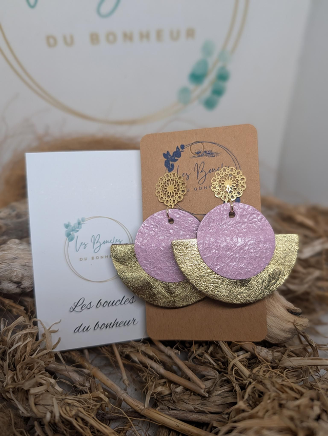 Boucles d'oreilles Dona rose doré do020