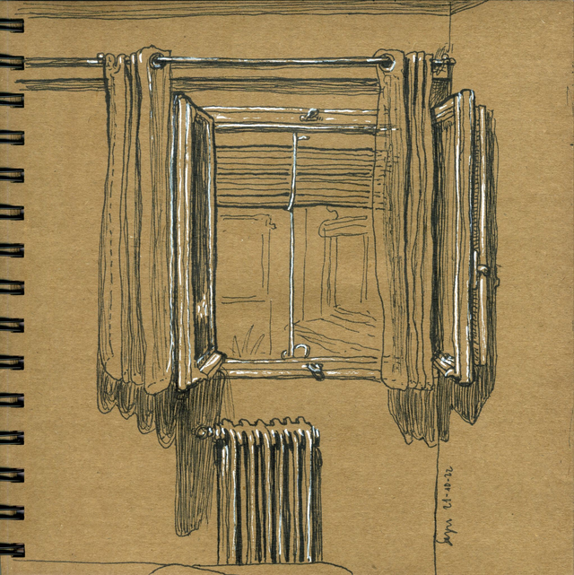 Dibujo habitación de hostal