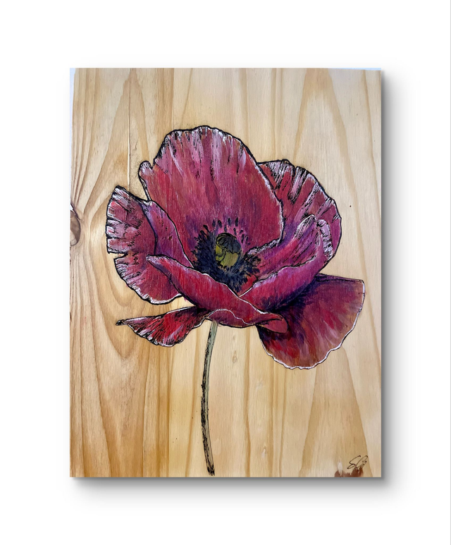 Tableau Coquelicot n2 - Éclat Naturel et Artisanat 🌸✨