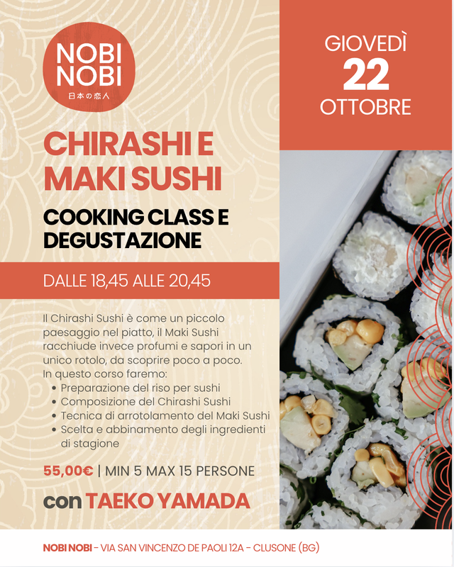 Chirashi e Maki Sushi - Cooking Class e Degustazione