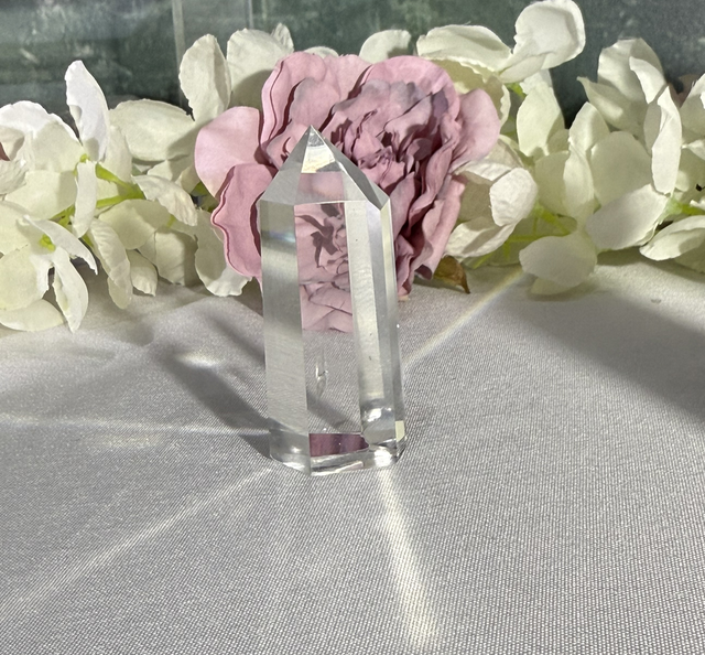 Blue needle quartz tower