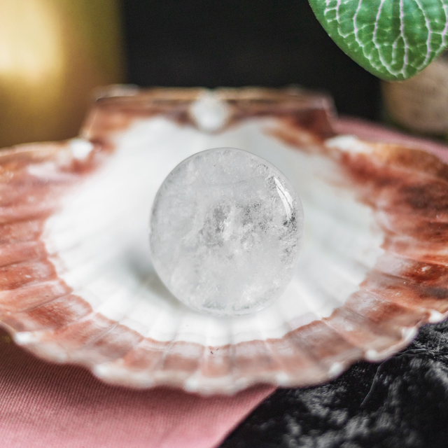 Clear Quartz Car Vent Clip Disc