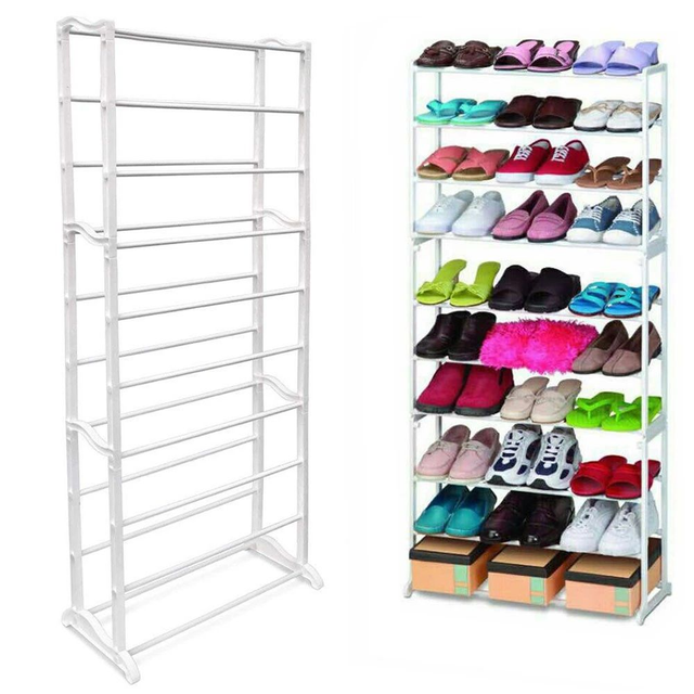 Étagère à chaussures en métal, 30 paires de chaussures