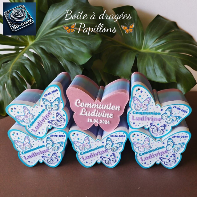 Boite à dragées &quot;PAPILLONS&quot; personnalisée
