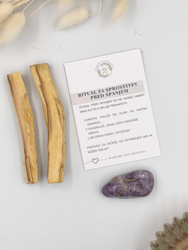 Ritual za sprostitev pred spanjem (z ametistom)