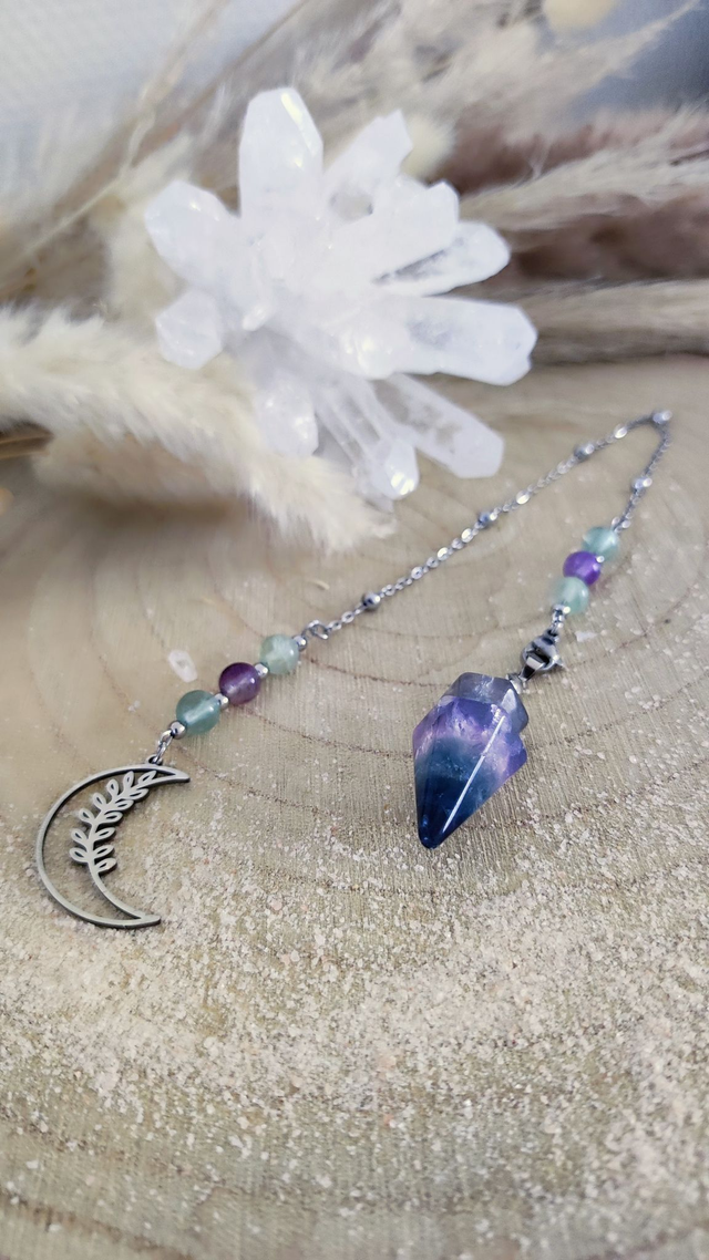 Pendule Divinatoire 2 en 1 Fluorite