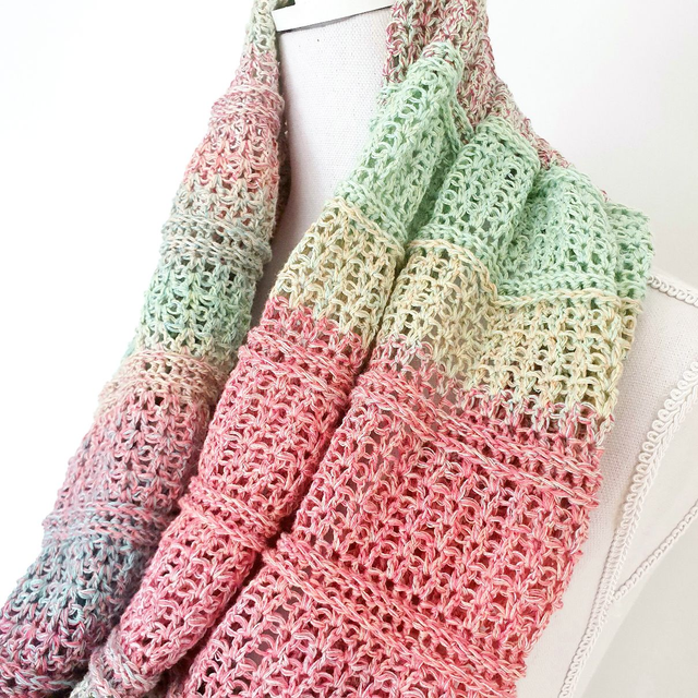 Col sjaal gehaakt - handgemaakt multicolor katoenen zomersjaal