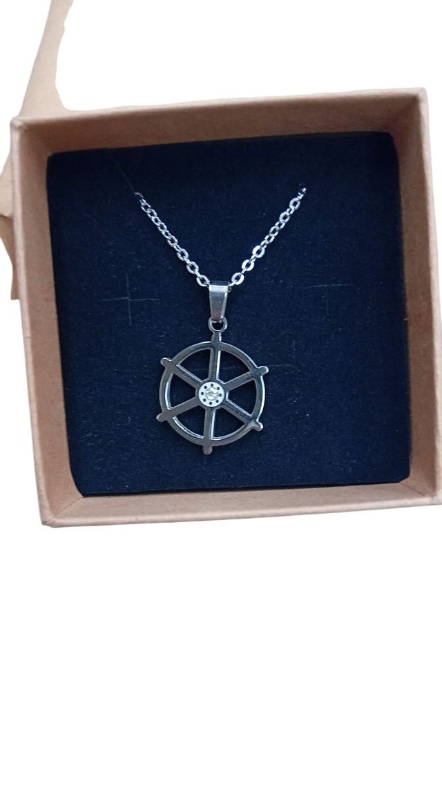 Collana uomo acciaio timone