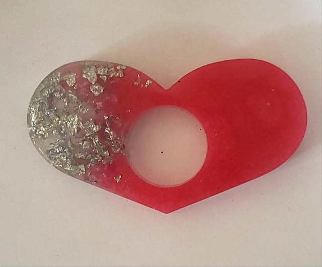 Bague de lecture forme coeur rose 