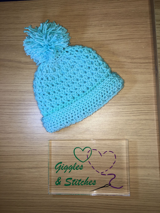 Crochet Baby Hat Aqua