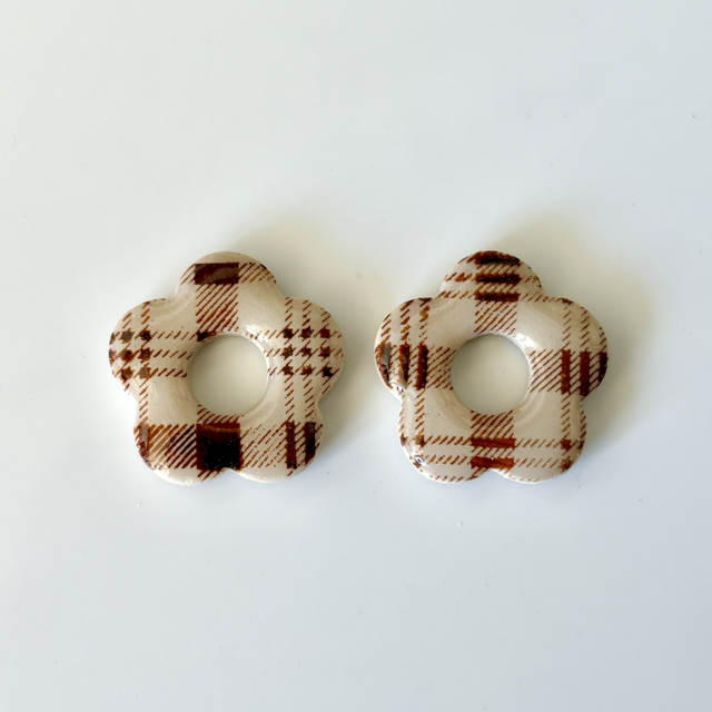 Poupettes Tartan beige et marron 