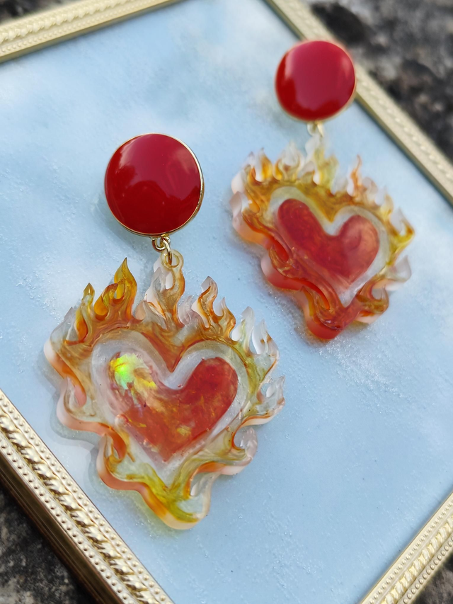Boucles d'oreilles 'Burn Heart'