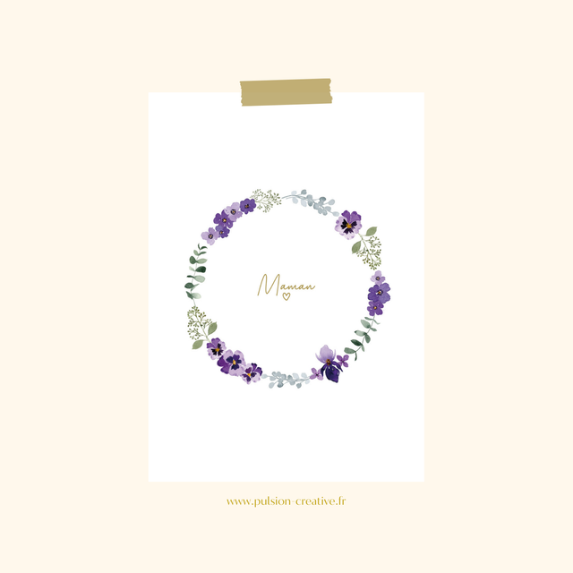 Carte postale aquarelle - Maman 