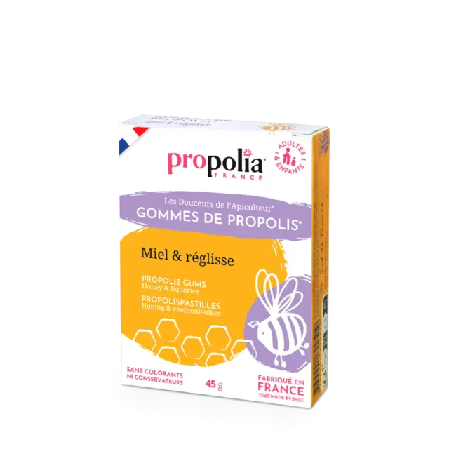 Gommes propolis Miel &amp; Reglisse 45 g / Propolia