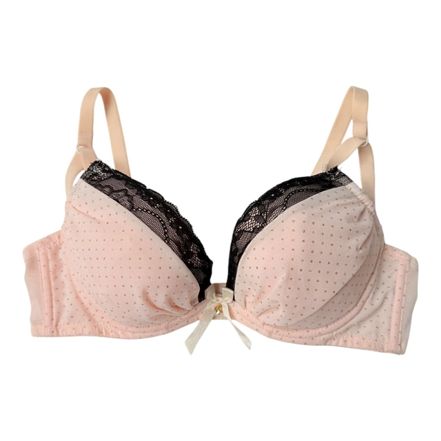 Pink and gold glittery polka dot Japanese Bra UK 34C 