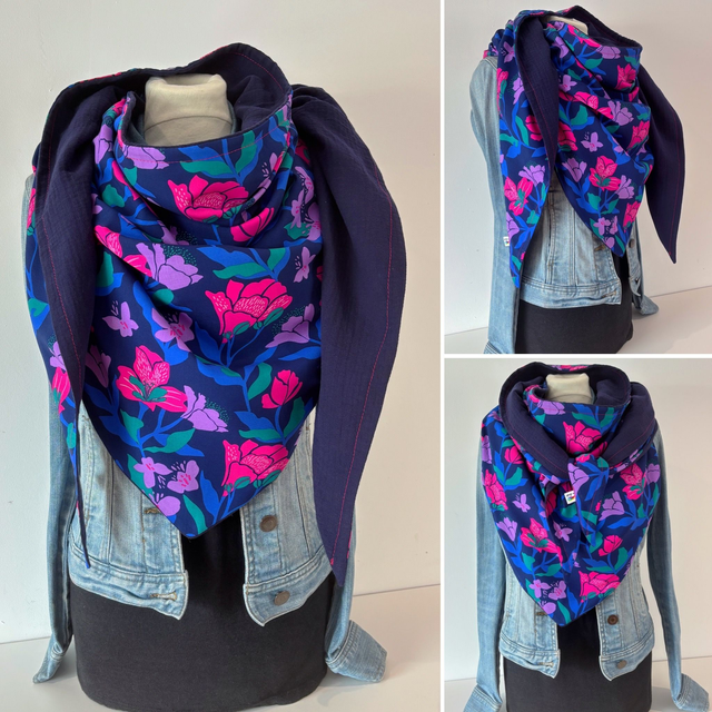 Maxi Chèche Été Happy Grenade bleue