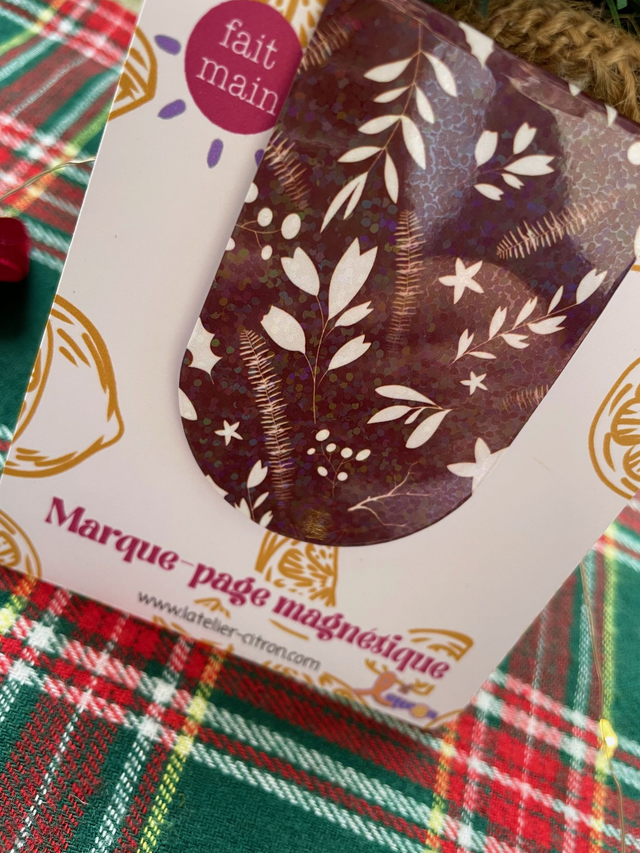 Marque-page magnétique – Motif floral