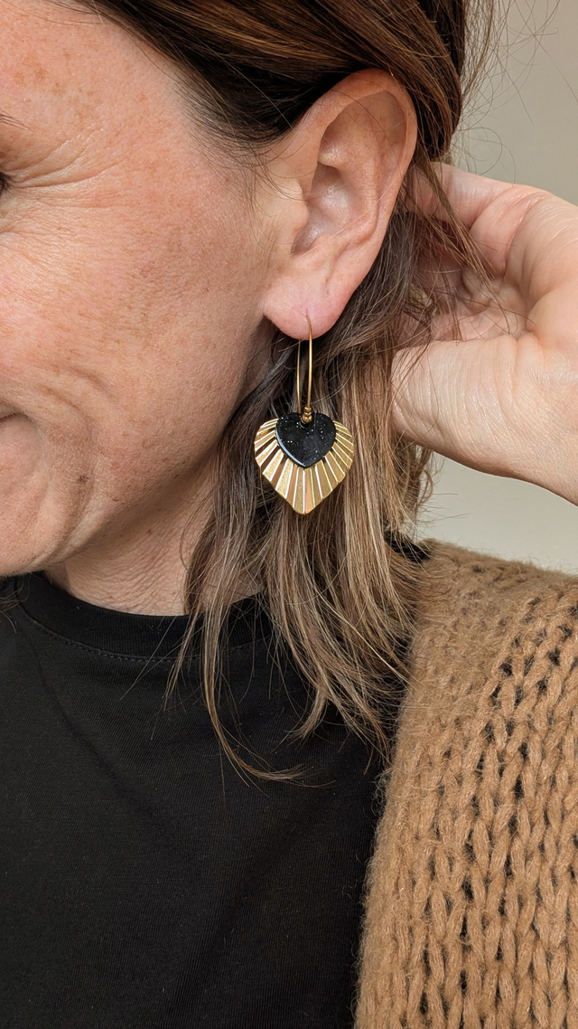 Créoles ALMA noir paillettes