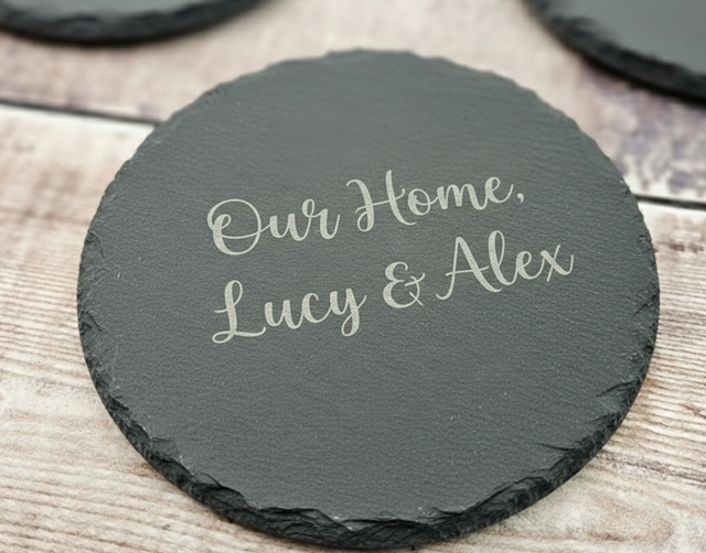 The "Our Home" Custom Slate Coaster
