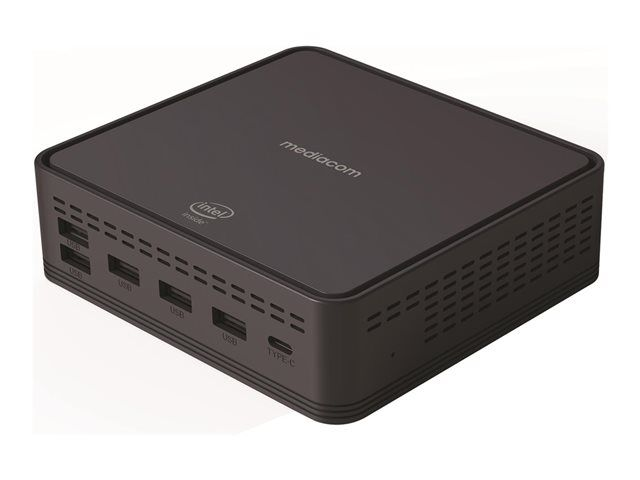 MEDIACOM MiniPC 103 - PC mini Celeron N4020 / fino a 2.8 GHz - RAM 4 GB - SSD 128 GB - UHD Graphics 600 - Gigabit Ethernet - Win 11 Home 