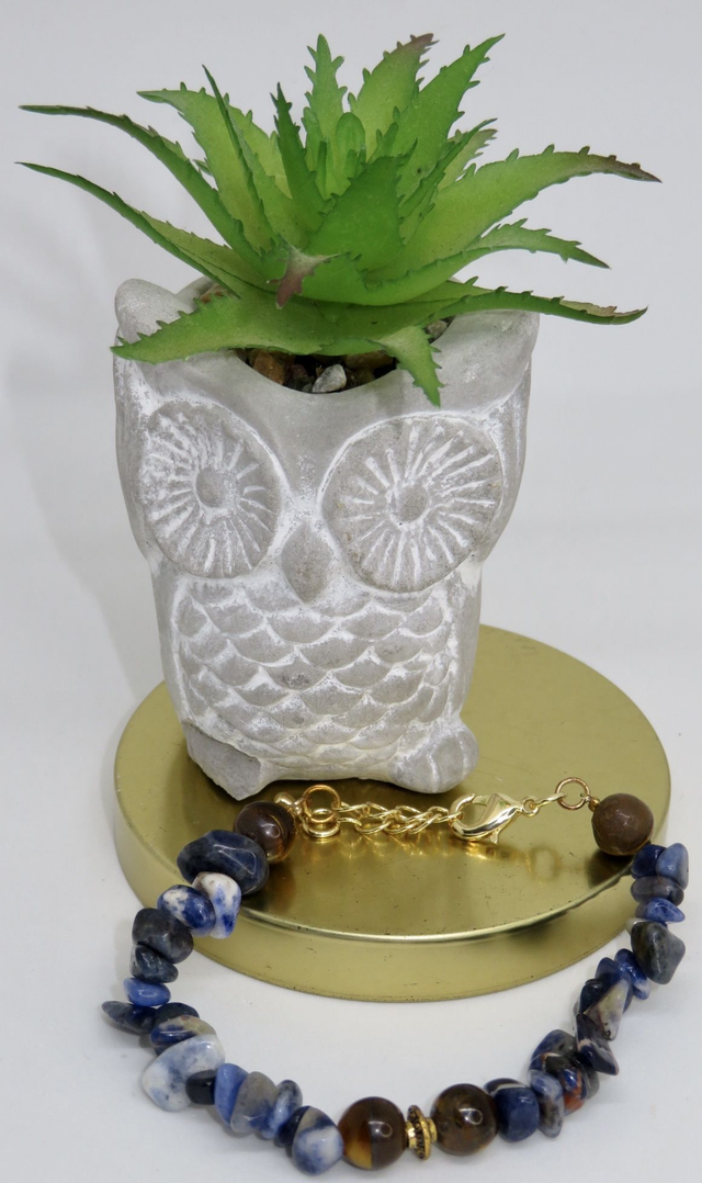 Bracelet en Sodalite et fermoir