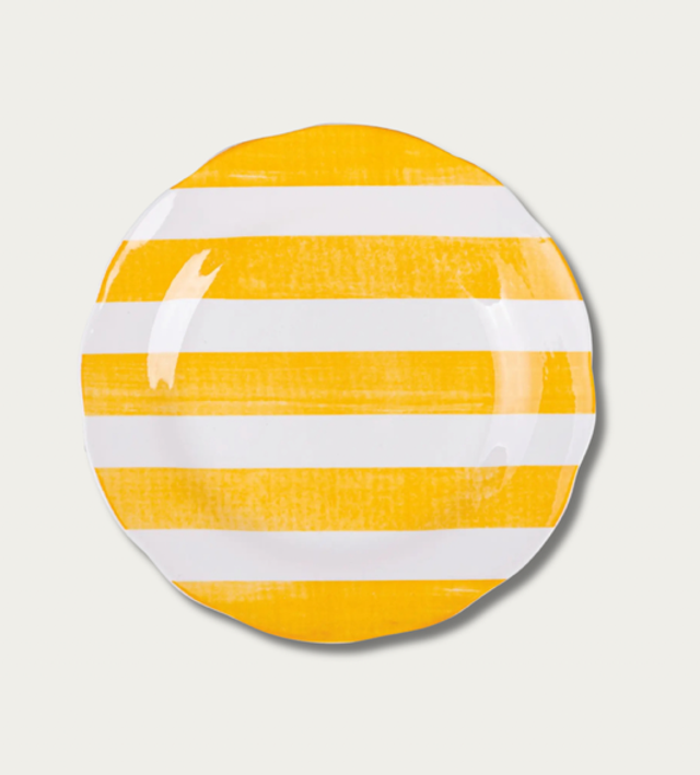 Yellow Striped Fruit Plate