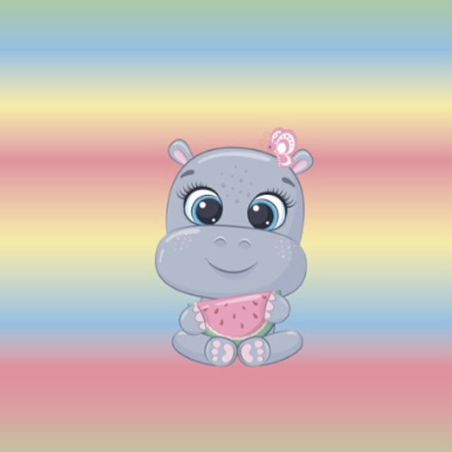 Jersey Panel 40x40cm Nilpferd Melone