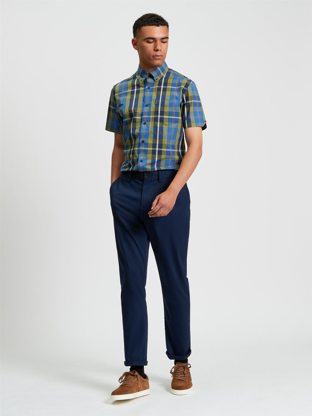 Ben Sherman 1013092 Classic Short Sleeve Check Shirt - Green